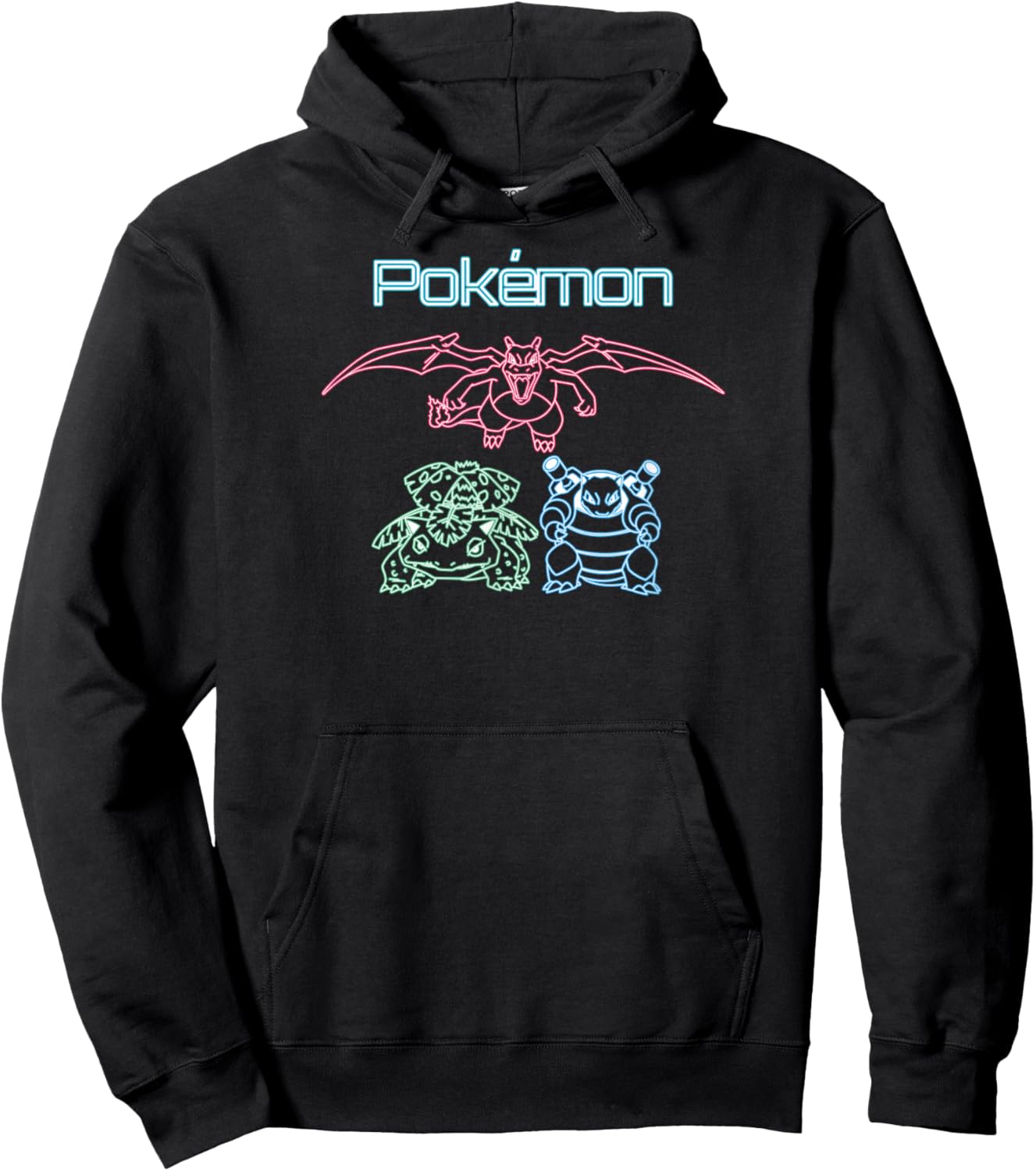 Pokémon - Charizard Blastoise Venusaur Kanto Gen 1 Starters Hoodie - Hoodie | Black