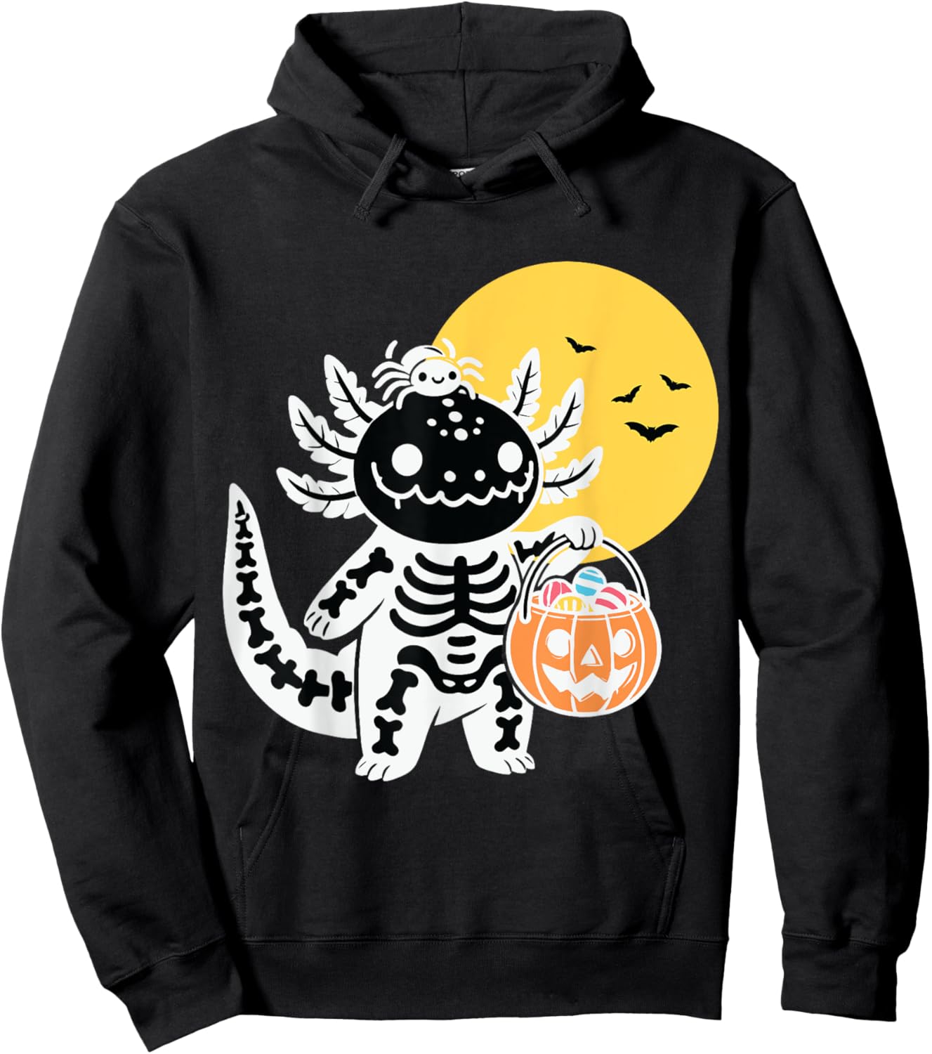 Halloween Horror Axolotl Kawaii Anime Funny Women Men Kids Hoodie - Hoodie | Black