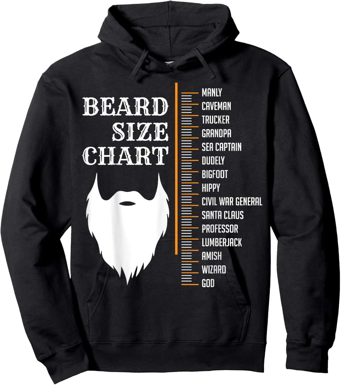 Beard Measurement Chart Shirt, Beard Length Growth Chart Hoodie - Hoodie | Black