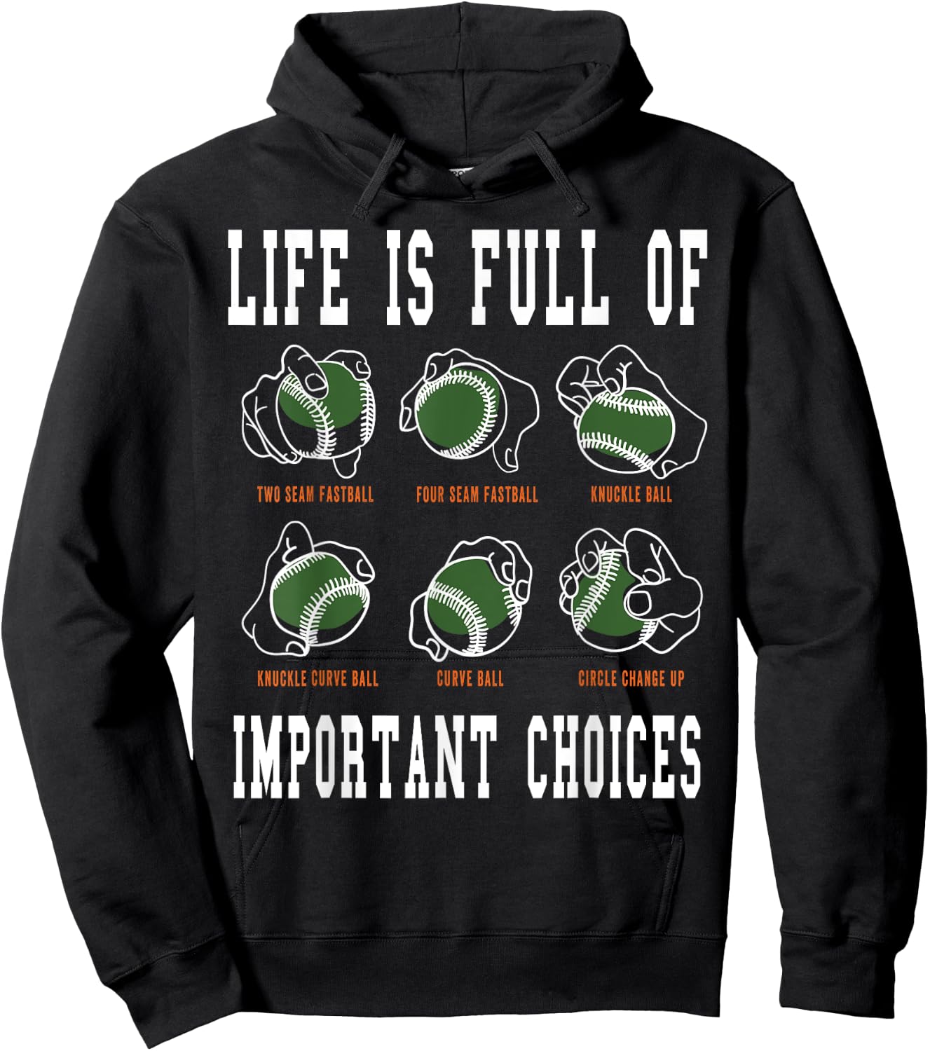 Life Is Full Of Important Choices Baseball Hoodie - Hoodie | Black
