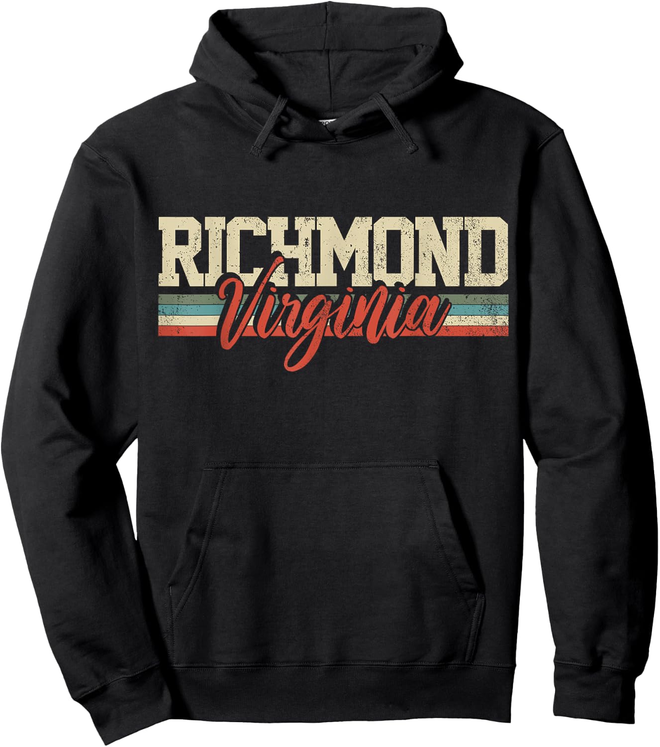 Richmond Virginia Retro Vintage Hoodie - Hoodie | Black