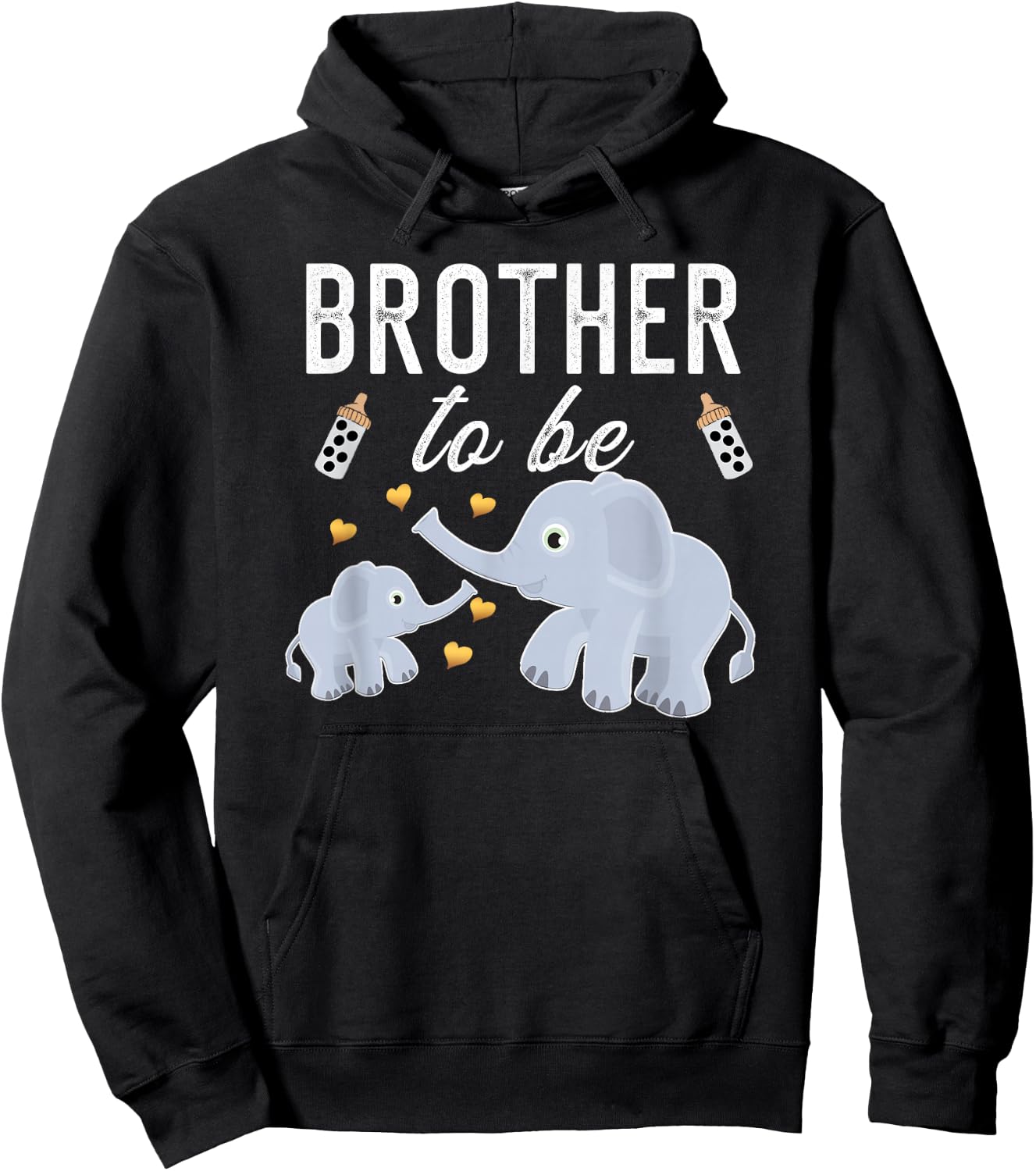 Brother To Be Elephant Baby Shower Brother Gift Cute Hoodie - Hoodie | Black