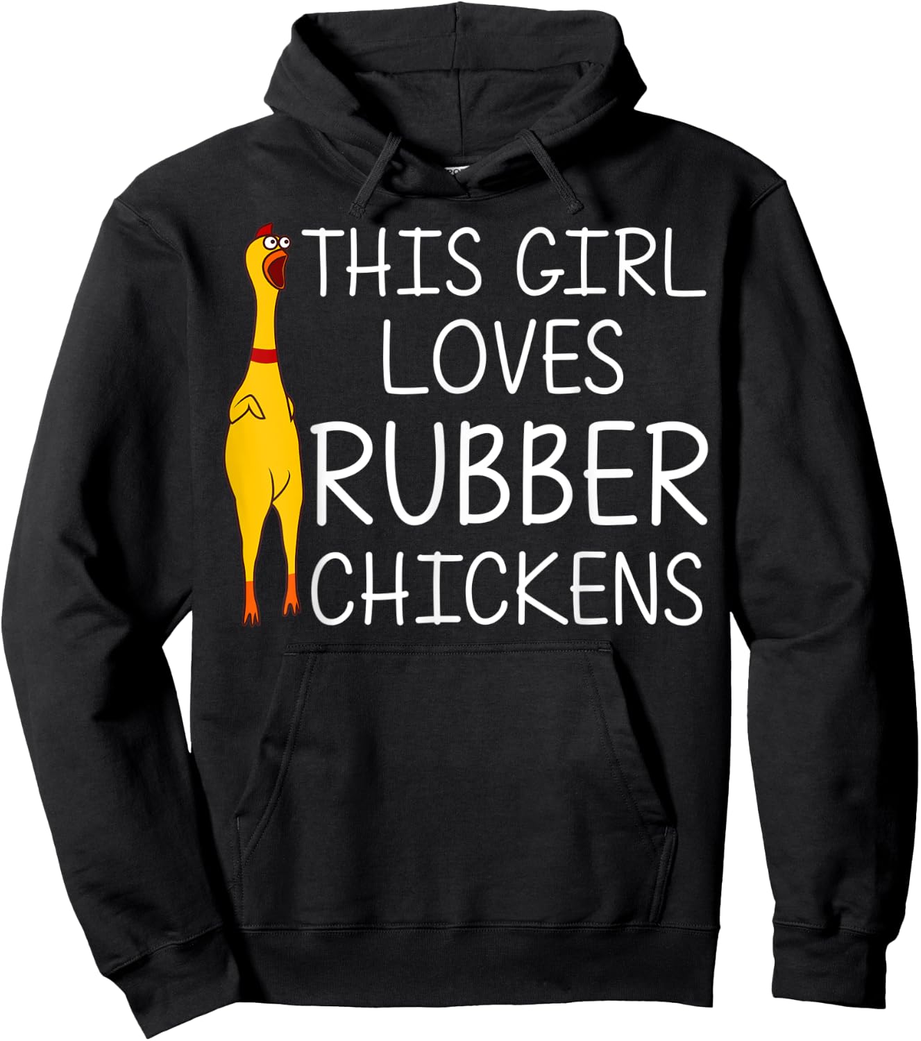 Funny Rubber Chicken Gift Girls Rubber Chicken Costume Hoodie - Hoodie | Black