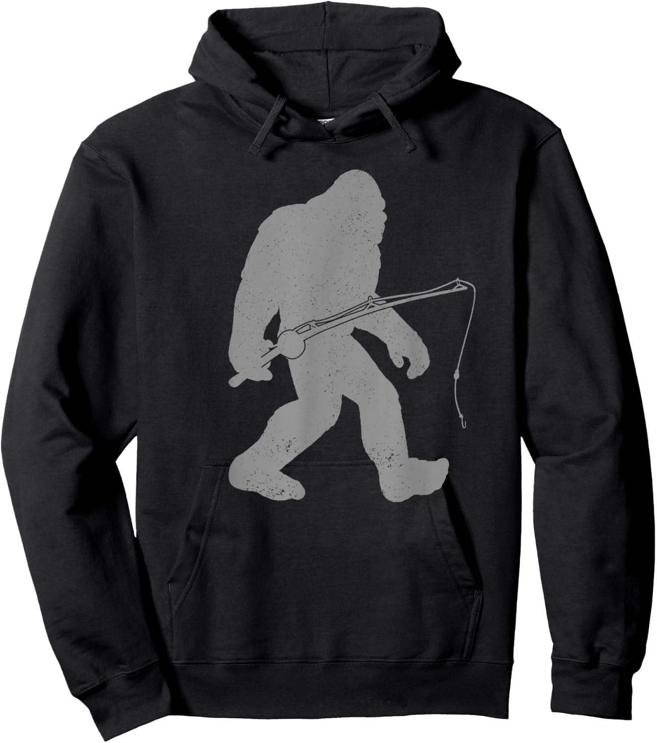 Fishing Bigfoot Funny Fishing Gift Men Youth Boys Hoodie - Hoodie | Black