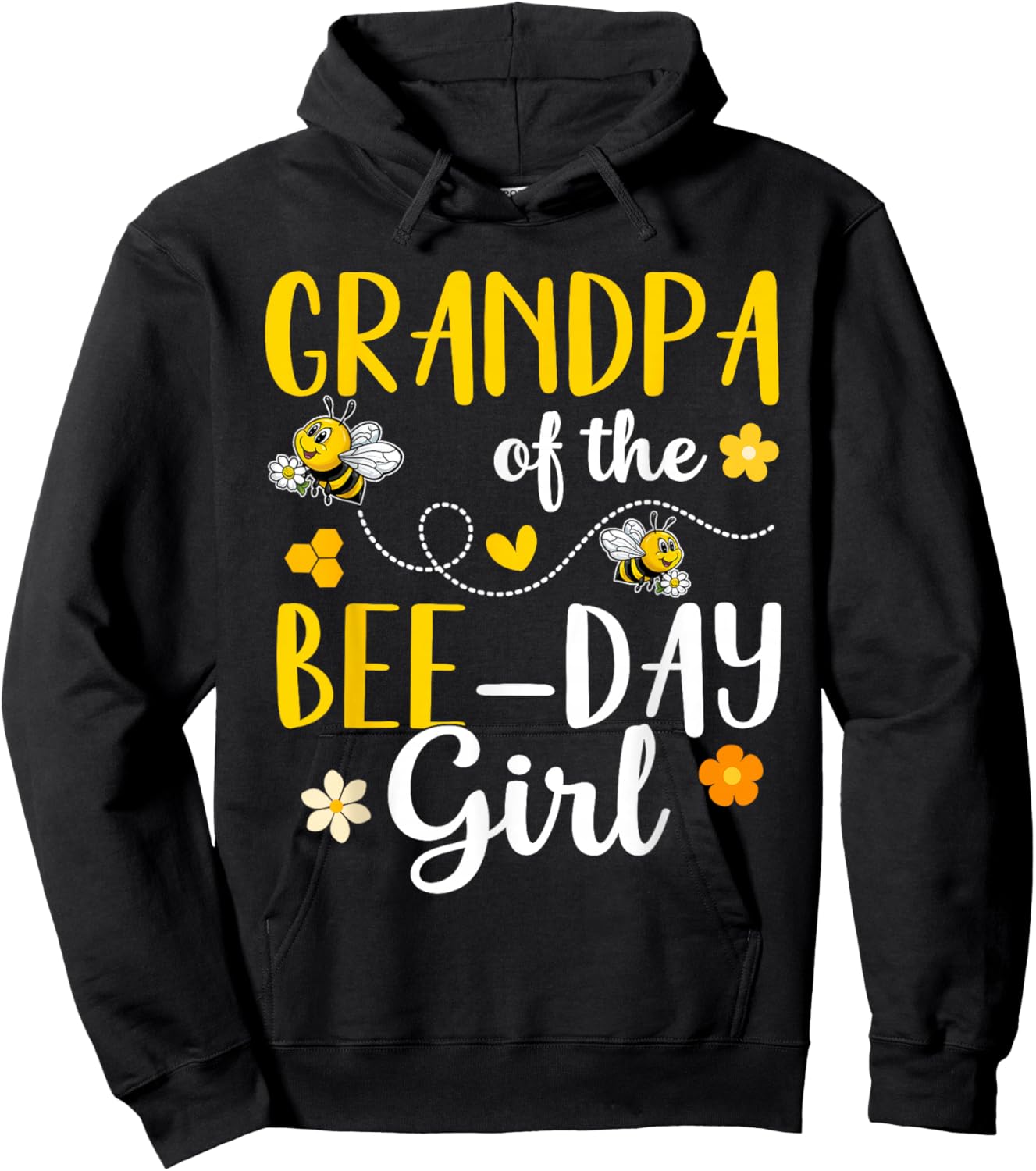 Grandpa of The Bee Day Girl Bee Birthday Party Themed Hoodie - Hoodie | Black