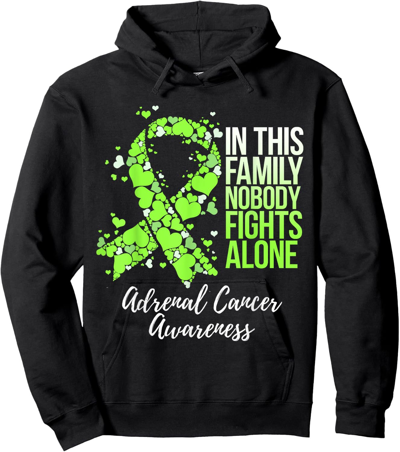 Family Support Adrenal Cancer Awareness Hoodie - Hoodie | Black