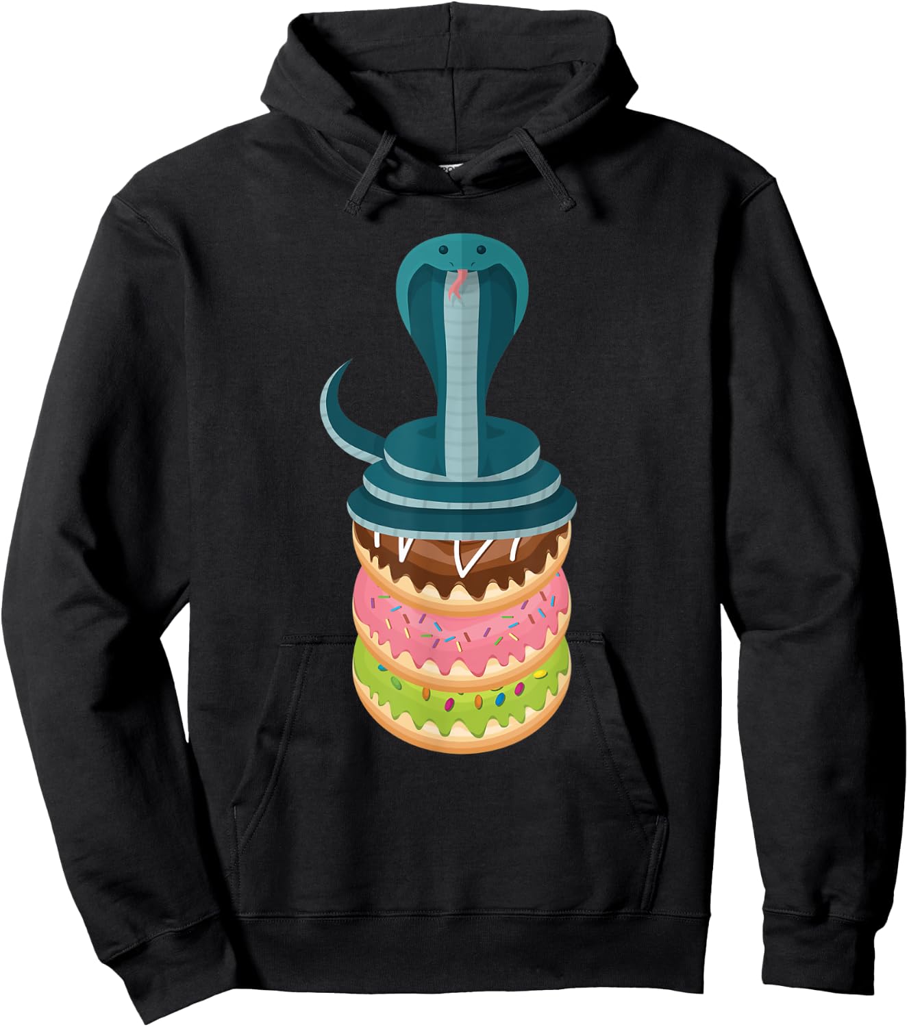 Snake Donut Cake Funny Snake Hoodie - Hoodie | Black