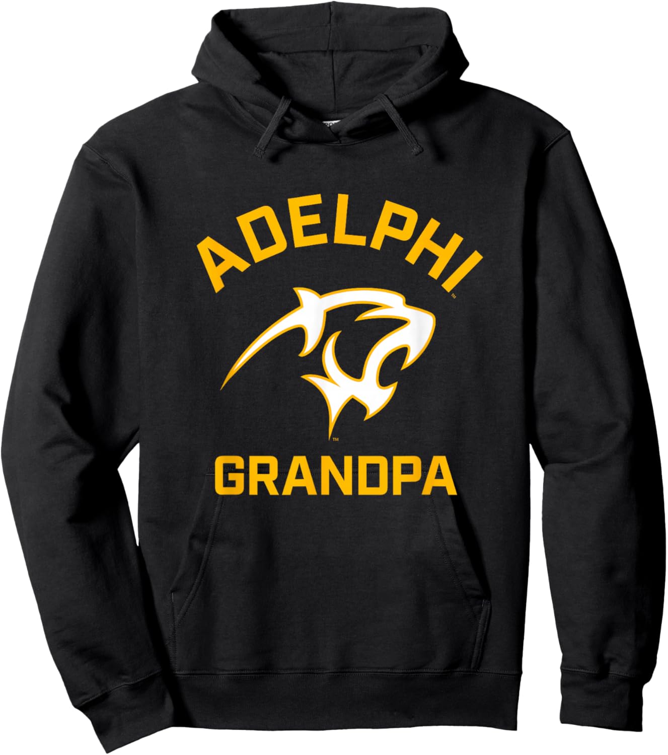 Adelphi University Panthers Arched Grandpa Hoodie - Hoodie | Black