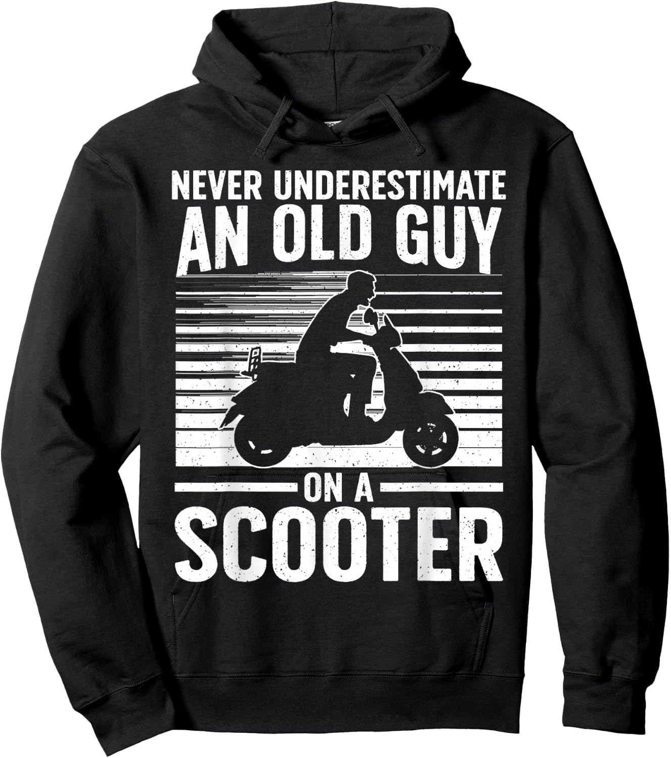 Funny Scooter Design for Grandpa Men Scooter Motorbike Lover Hoodie - Hoodie | Black