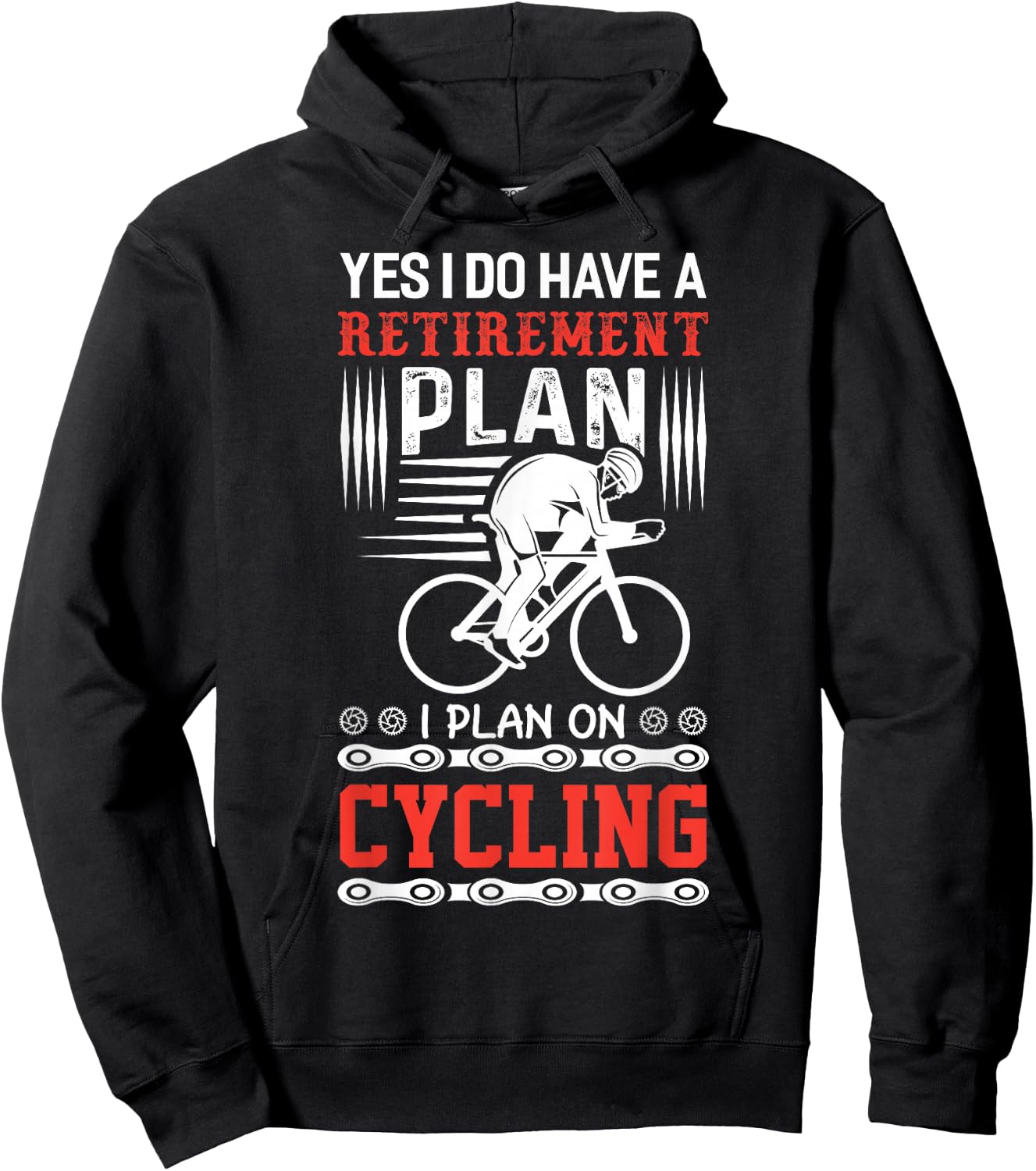 Funny Bicycle Retirement Plan Cycling Hoodie - Hoodie | Black