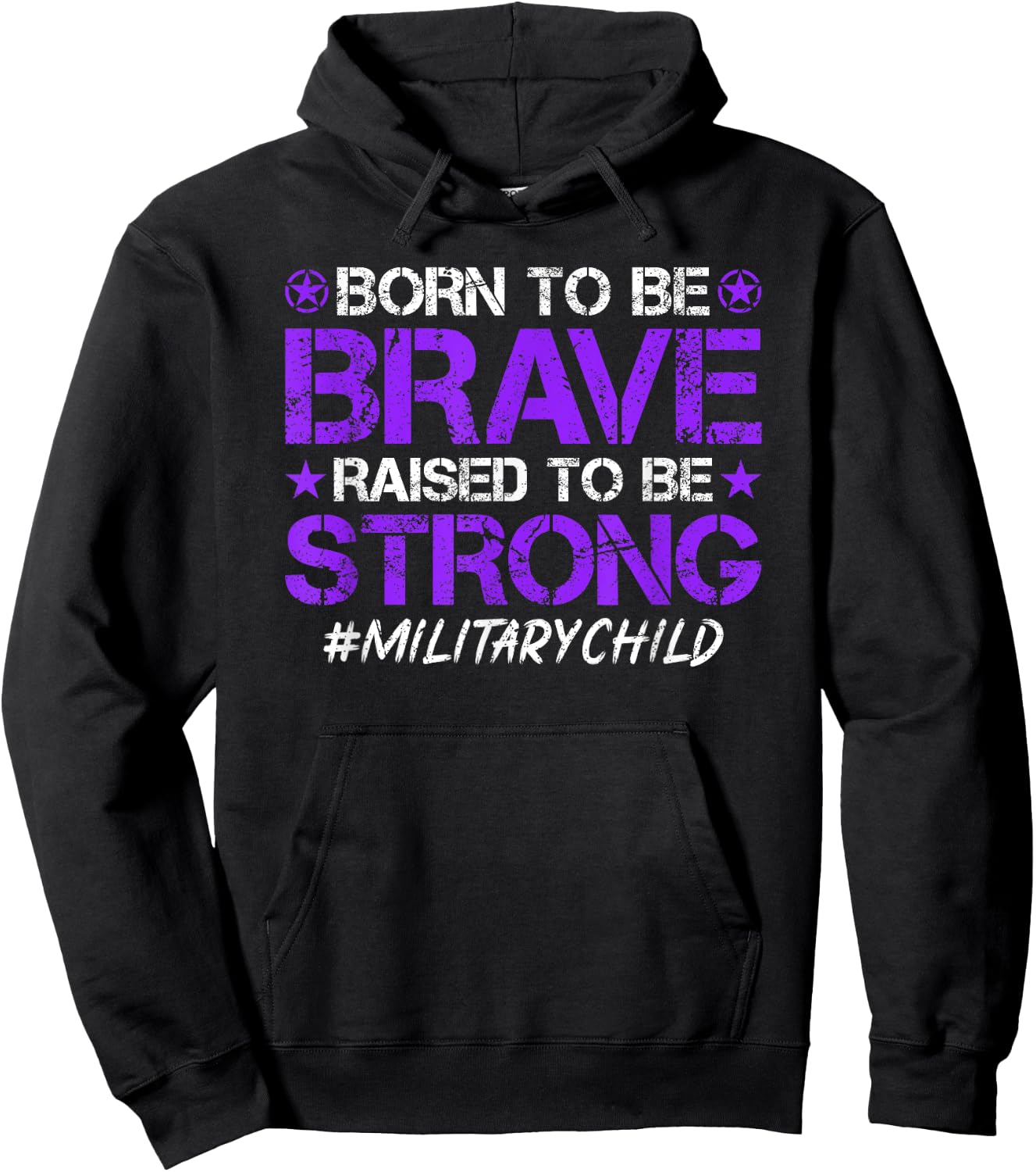 Born To Be Brave Raised To Be Strong Military Child Hoodie - Hoodie | Black