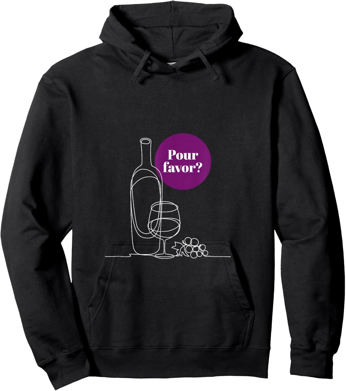 Pour Favor Wine Lover Cute Funny Casual Hoodie - Hoodie | Black