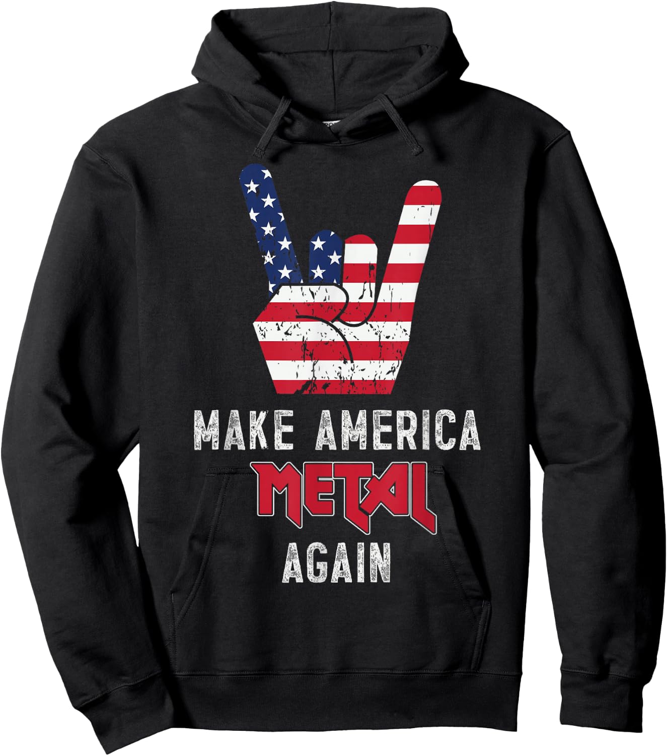 Heavy Metal Rock Music USA Make America Metal Again Hoodie - Hoodie | Black