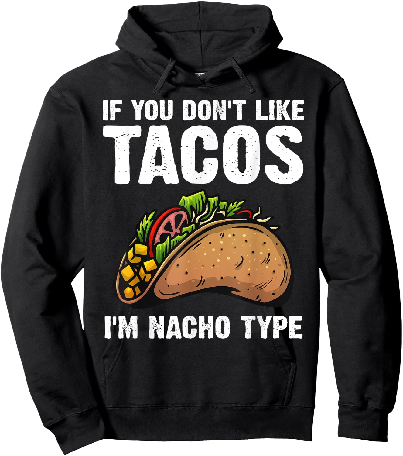 Cute Taco Design Women Kids Mexican Food Taco Lover Hoodie - Hoodie | Black