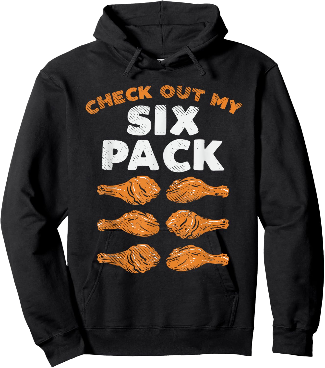 Check Out My Six Pack Funny Fried Chicken Hoodie - Hoodie | Black