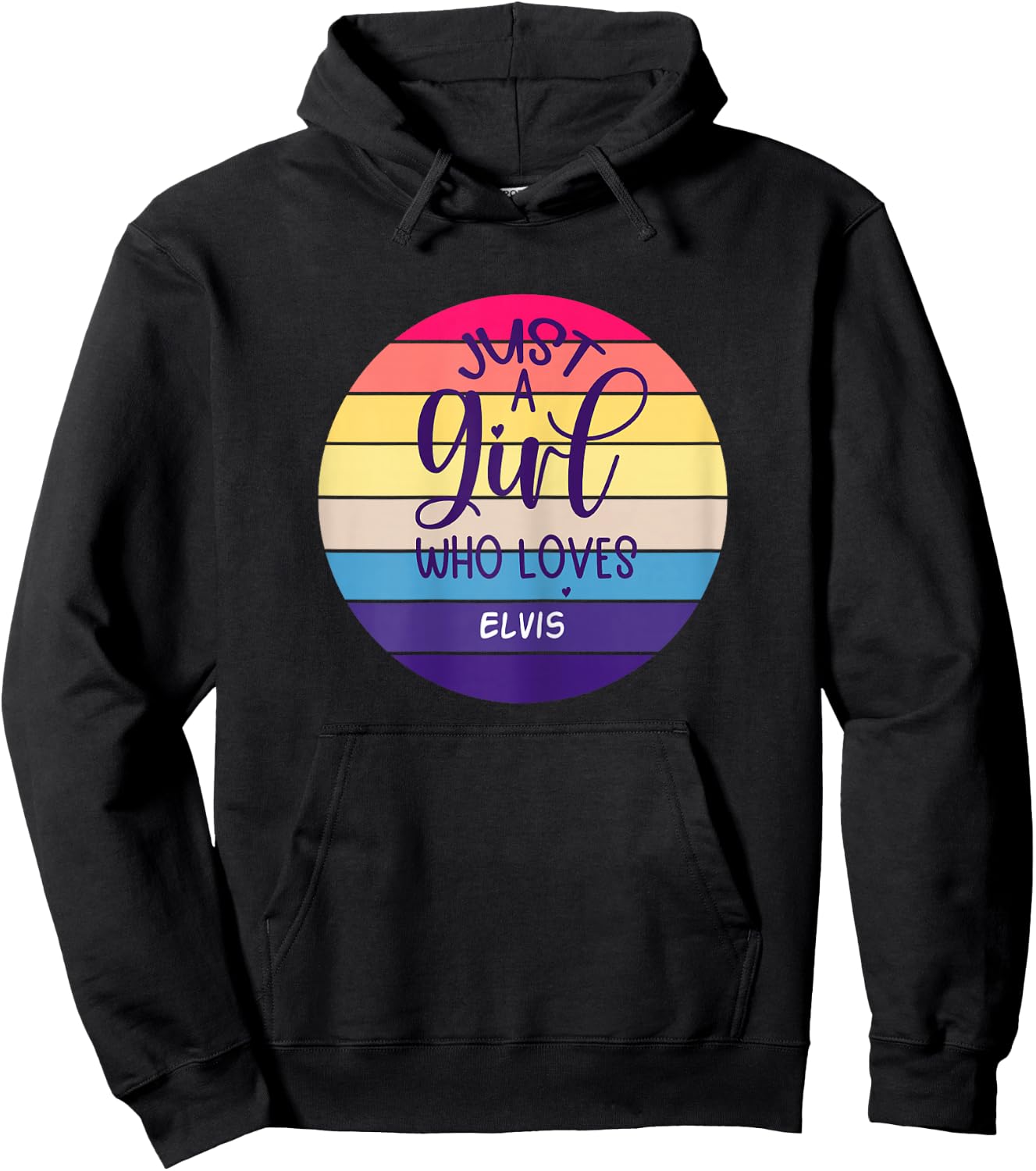 Vintage Just A Girl Loves Elvis Hoodie - Hoodie | Black