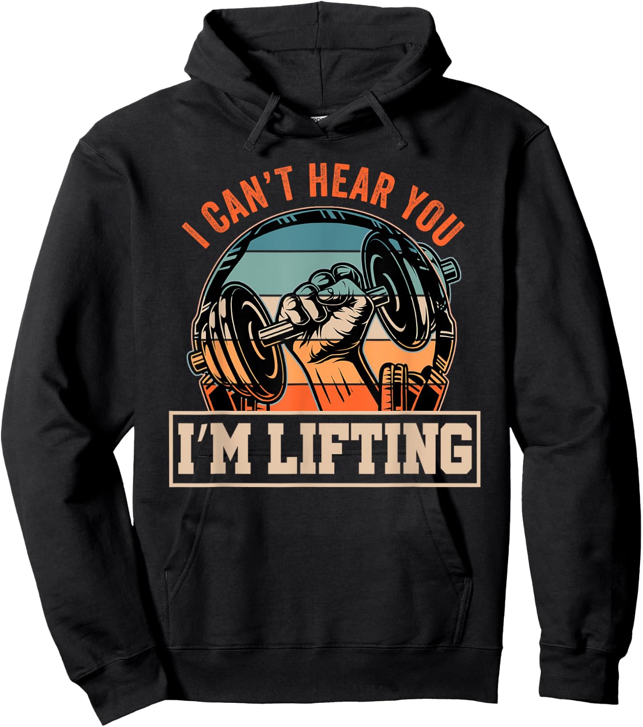 I Can't Hear You I'm Lifting Funny Fitness Gym Outfit Hoodie - Hoodie | Black