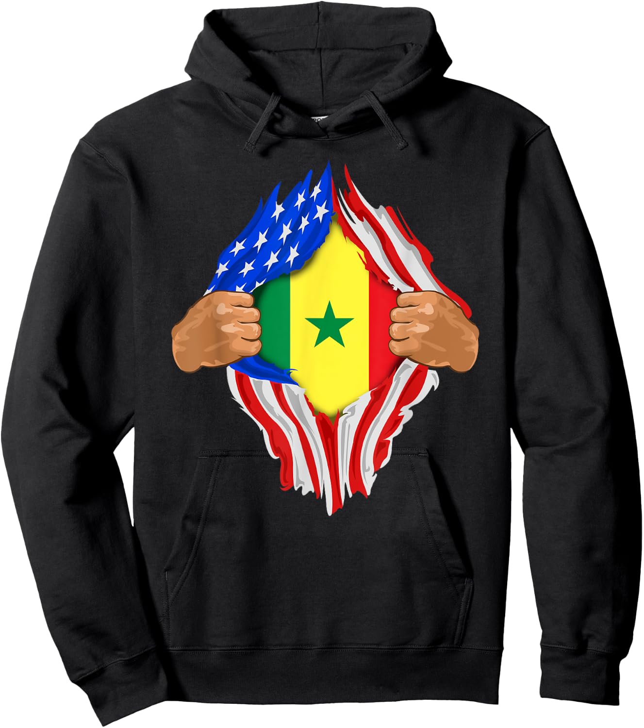 Senegalese Blood Inside Me | Senegal Flag Gift Hoodie - Hoodie | Black