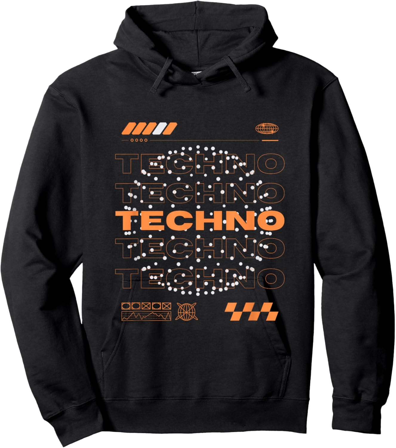 Raver Bloc Techno Orb EDM Rave - -Adults, Kids, Black, Short Sleeve, Small, Polyester, Modern, Unique Design Hoodie - Hoodie | Black