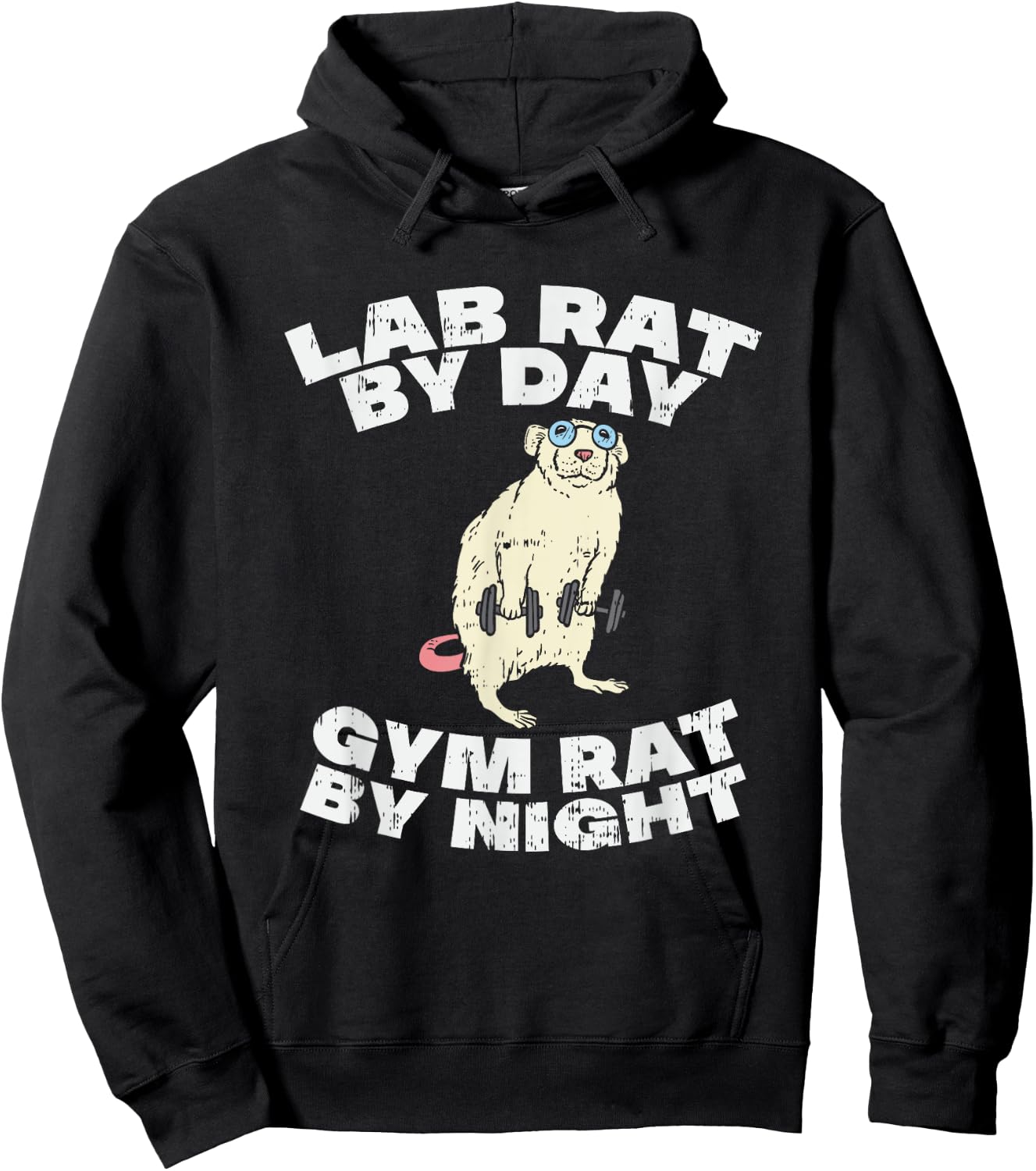 Lab Rat By Day Gym Rat By Night Hoodie - Hoodie | Black