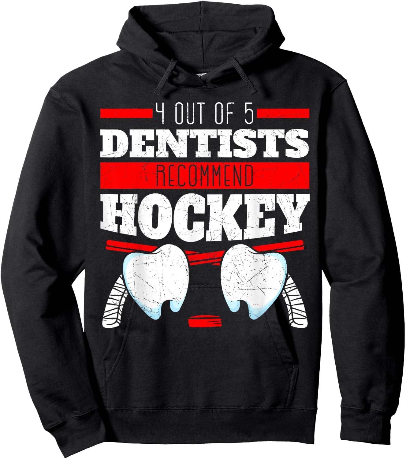 Dentist Mouth Doctor Dentistry Dental Surgeon Hockey Gift Hoodie - Hoodie | Black