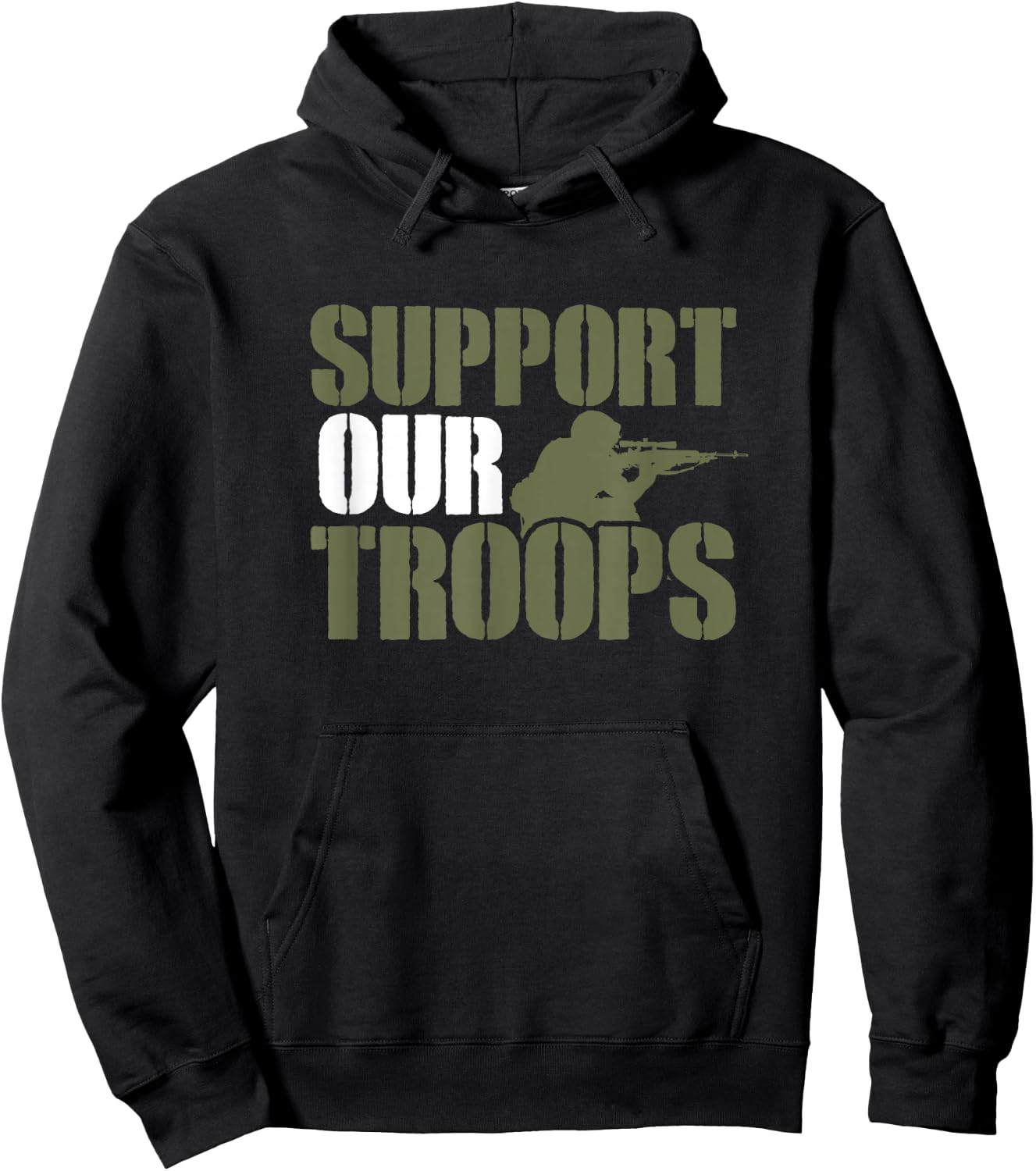 US Military Support Saying - Support Our Troops Hoodie - Hoodie | Black