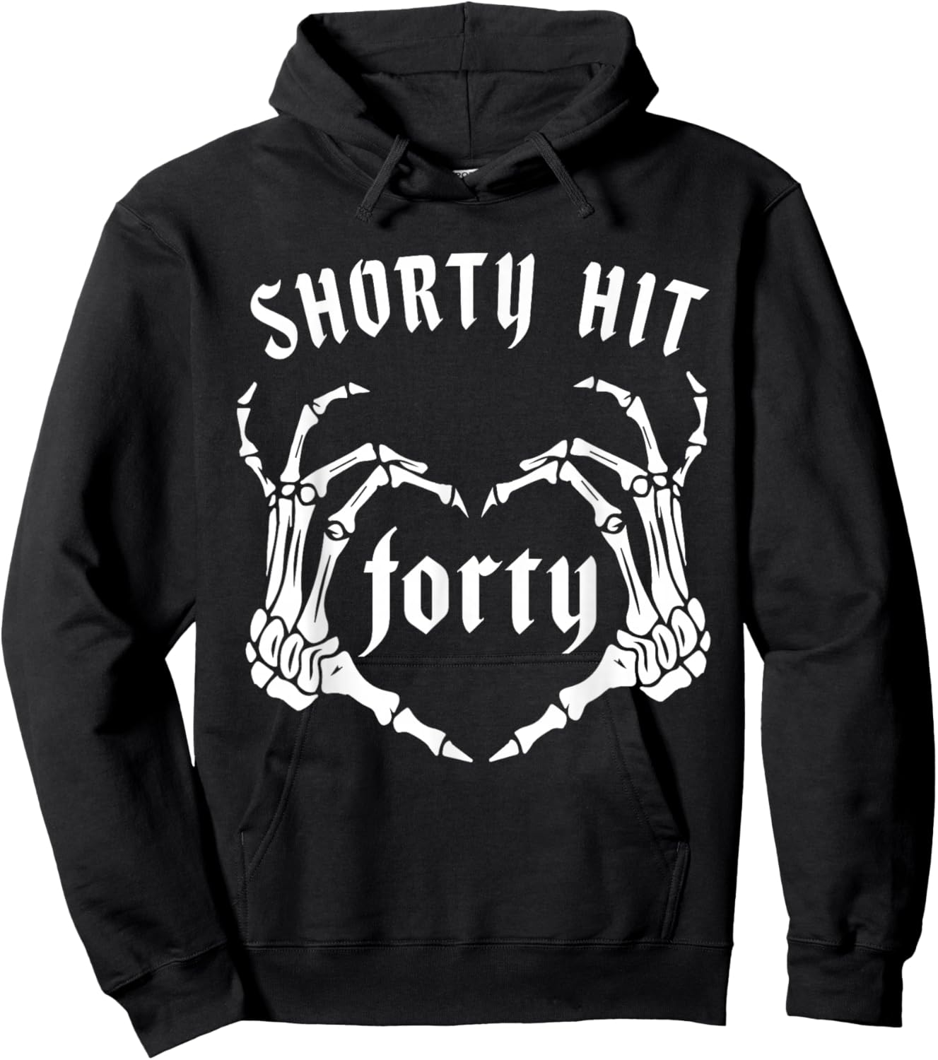 Funny Shorty Hit Forty Turning 40th Birthday Hello Forties Hoodie - Hoodie | Black