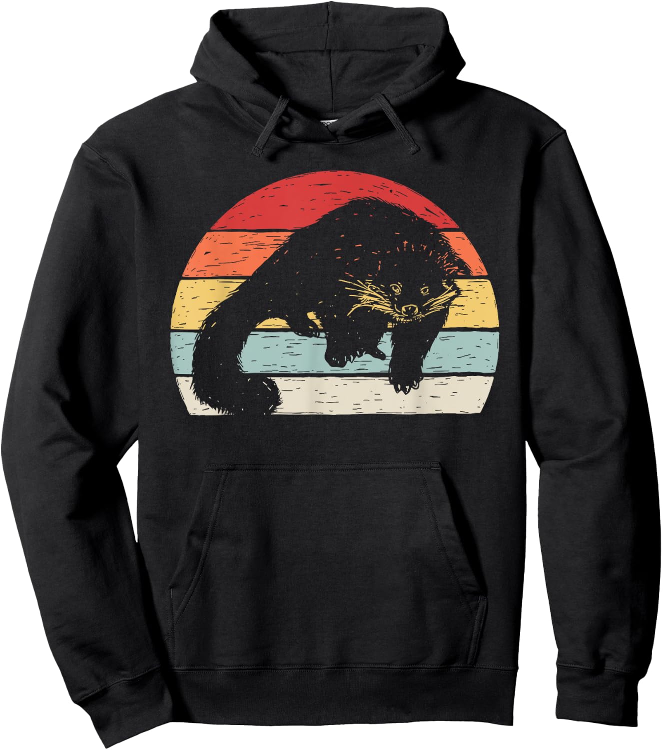 Vintage Retro Binturong Bearcat Women Girls Kids Hoodie - Hoodie | Black