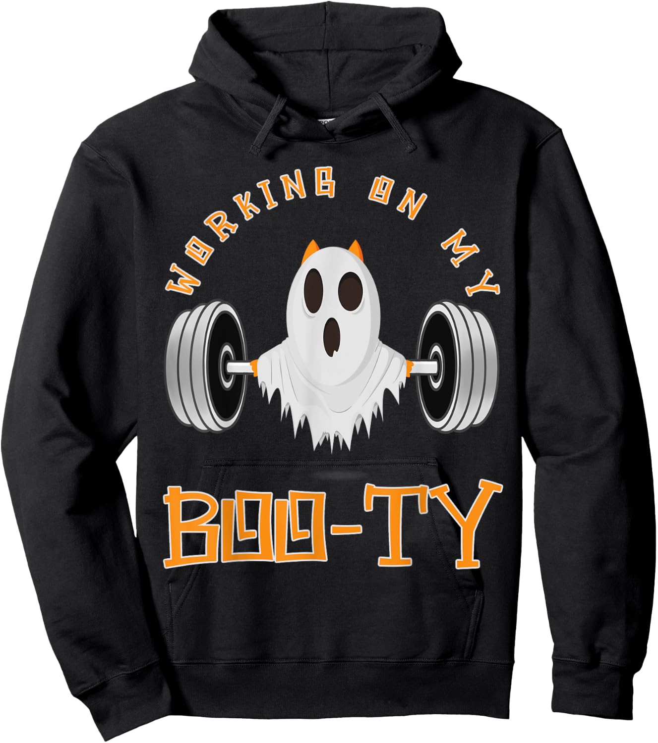 Funny Halloween Workout Gym Working On My Boo-Ty Men Women Hoodie - Hoodie | Black