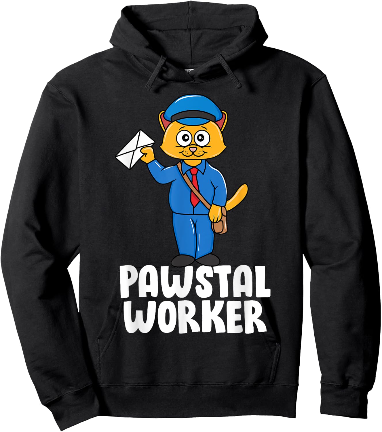 Postal Worker Funny Cat Pun Mailman Mail Lady Gift Hoodie - Hoodie | Black