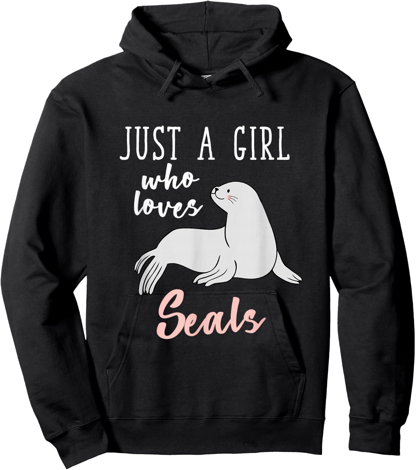 Ocean Animal Lover Gift Women Girls Kids Seal Hoodie - Hoodie | Black