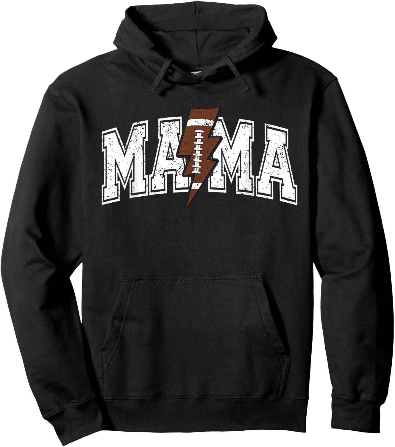 Football Mom Lightning Bolt Mothers Day Football Mama Hoodie - Hoodie | Black