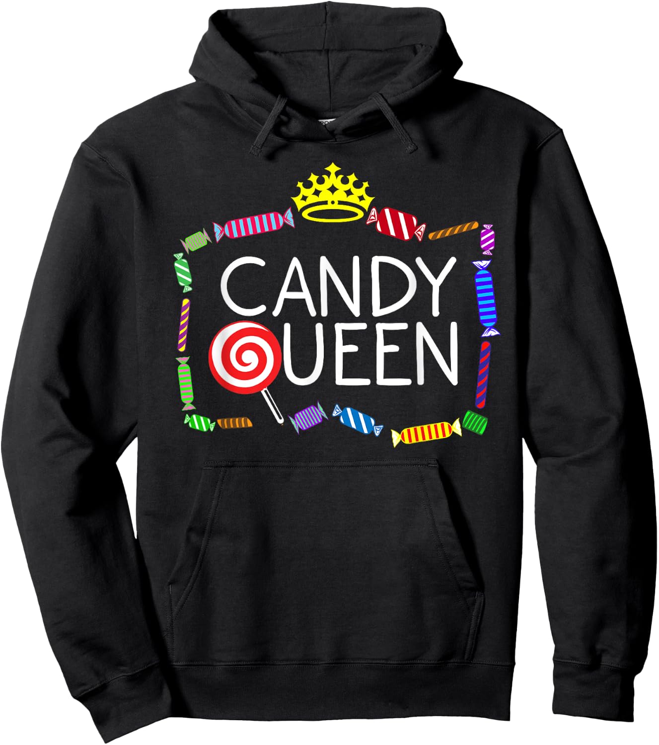 Funny Candy Queen Gift Lollipop Lover Sweet Tooth Women Hoodie - Hoodie | Black