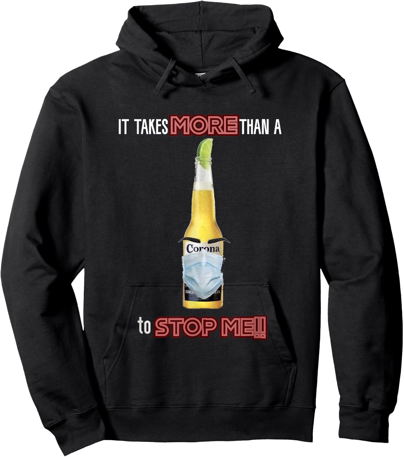 Funny Cool Beer Corona mask Hoodie - Hoodie | Black