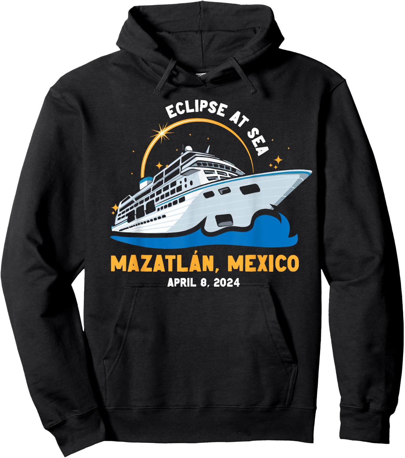Solar Eclipse At Sea Cruise 2024 Mazatlan Mexico Matching Hoodie - Hoodie | Black