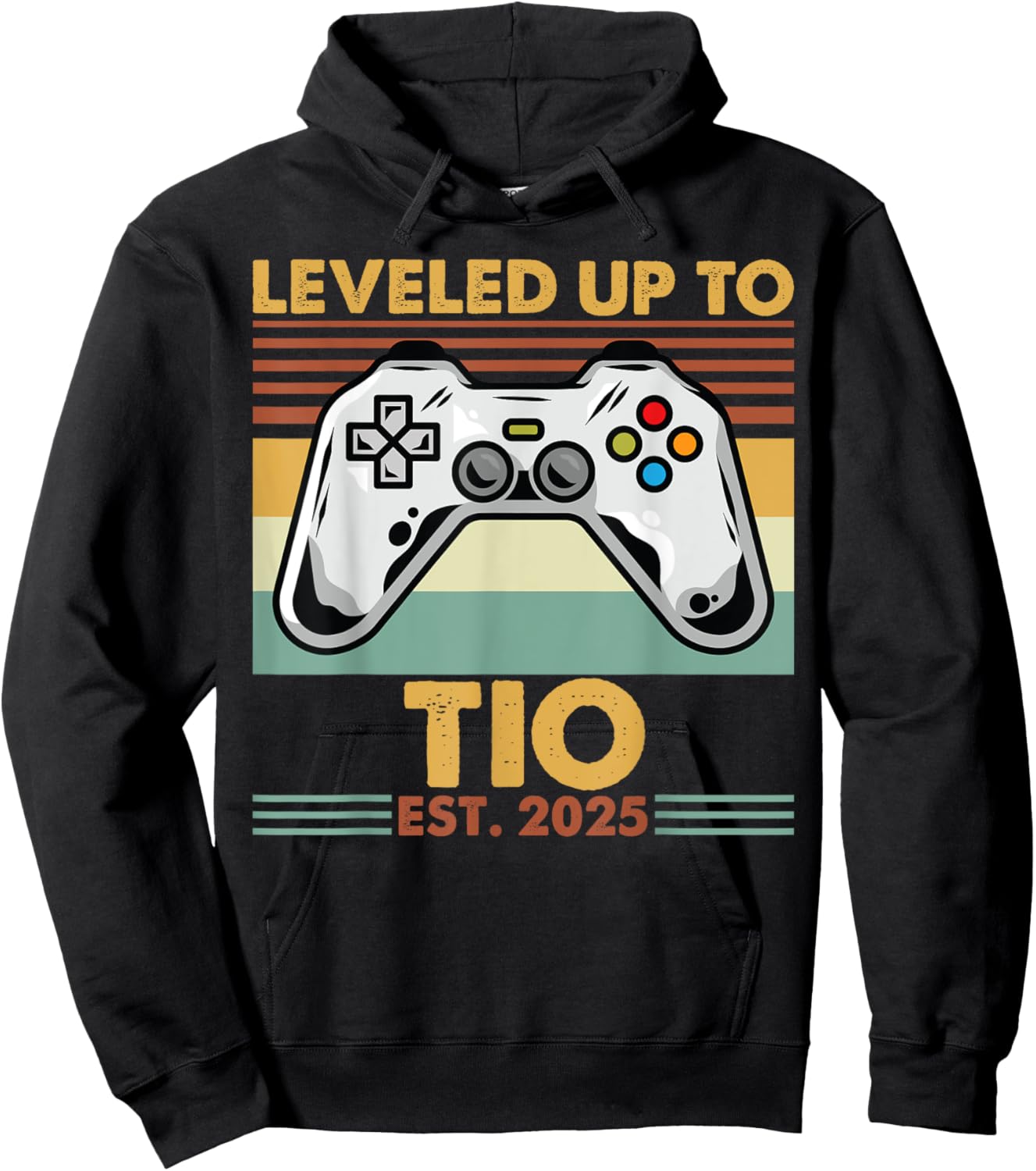 Leveled Up To Tio Est 2025 First Time Uncle Hoodie - Hoodie | Black