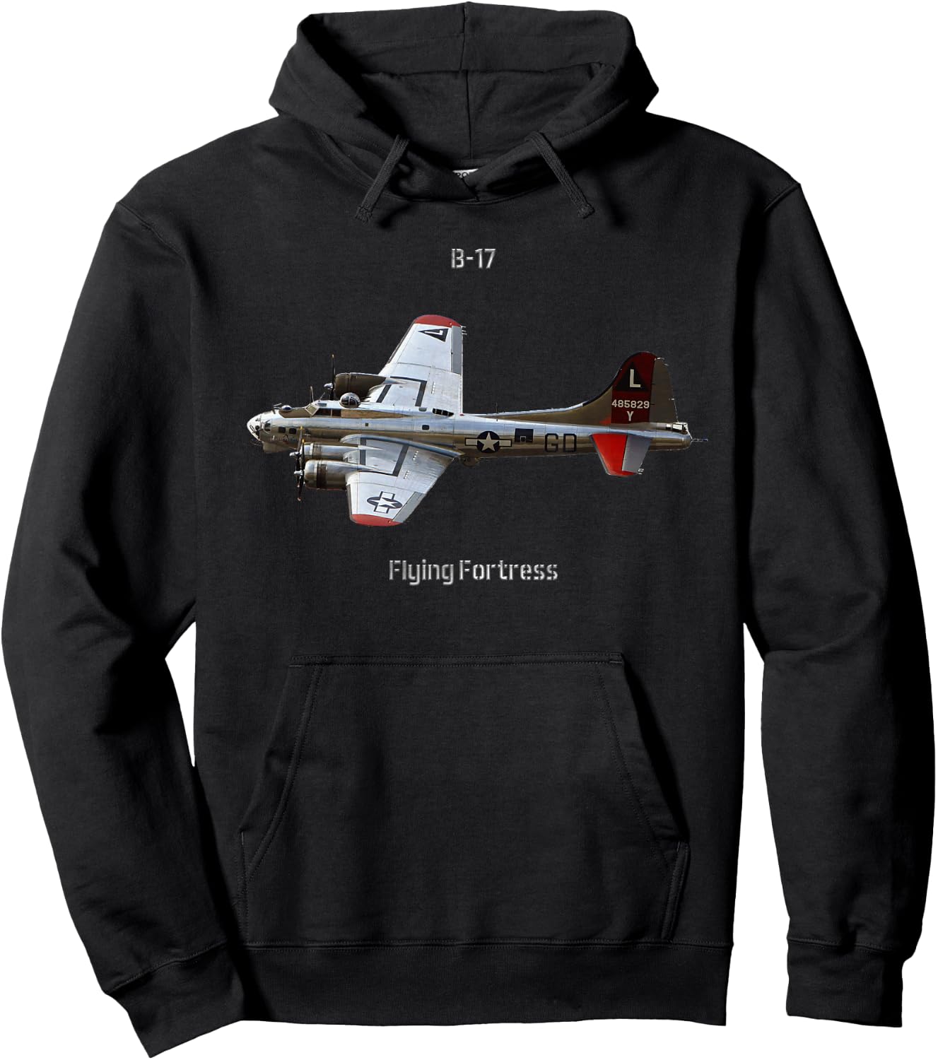B-17 classic aircraft Hoodie - Hoodie | Black