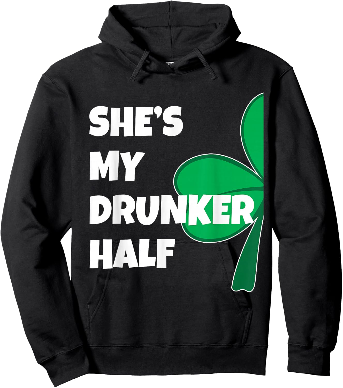 She's My Drunker Half His Drinking St Patricks Day Couple Hoodie - Hoodie | Black