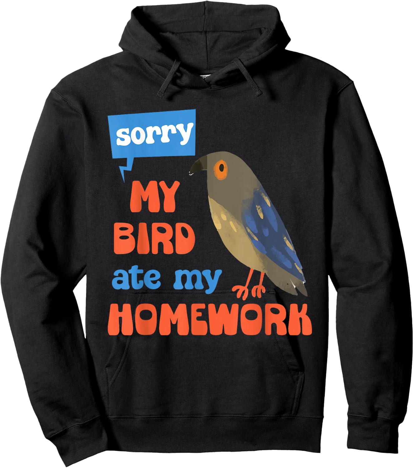 My Bird Ate My Homework School Kawaii Cute Pet Boys Girls Hoodie - Hoodie | Black