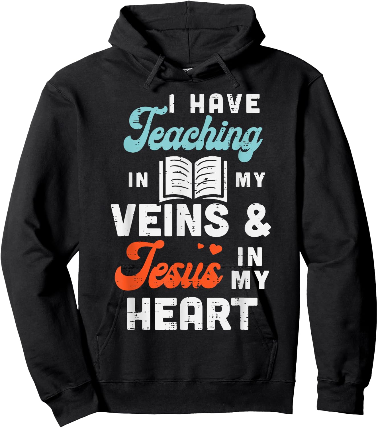 Teaching Veins Jesus Heart Teacher God Christ Christian Gift Hoodie - Hoodie | Black