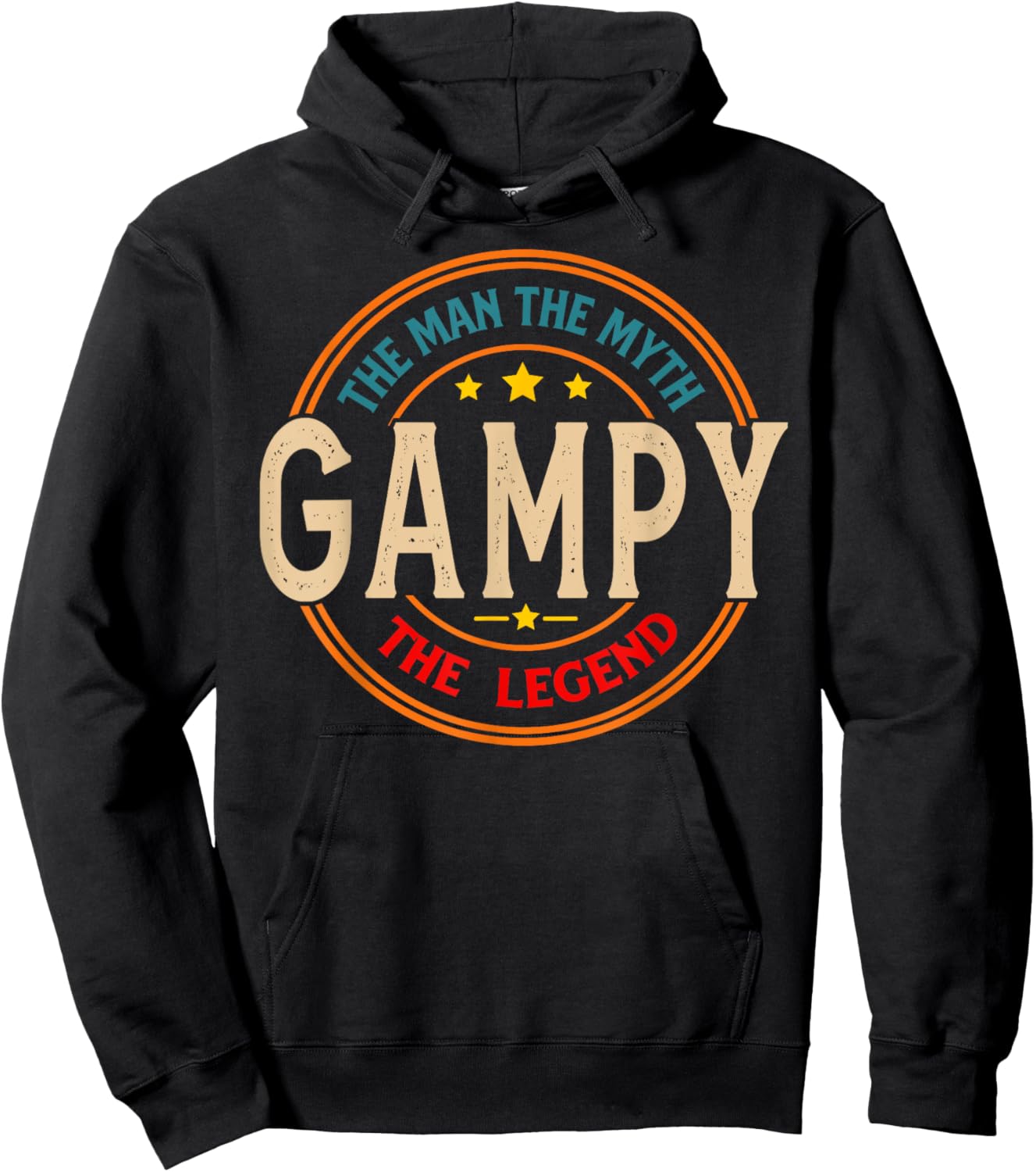 GAMPY The Legend The Man, Funny GAMPY Fathers Day Hoodie - Hoodie | Black