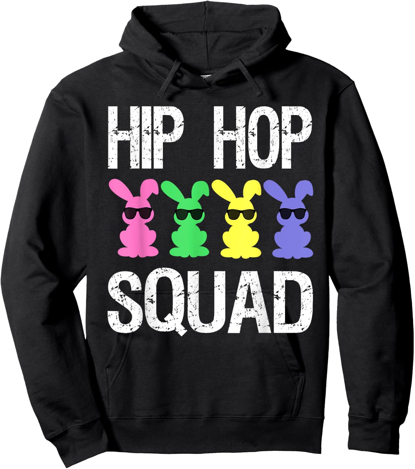 Hip Hop Squad Funny Easter Bunny Boys Girls Kids Hoodie - Hoodie | Black