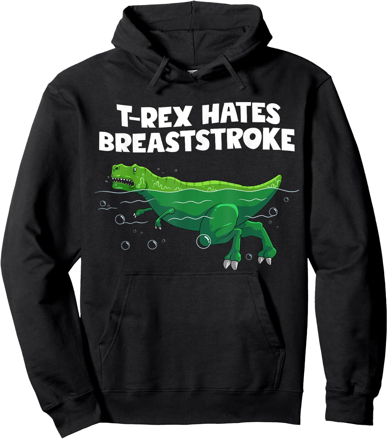 Funny T-Rex Gift Men Women Cool Dino Swimming Breaststroke Hoodie - Hoodie | Black