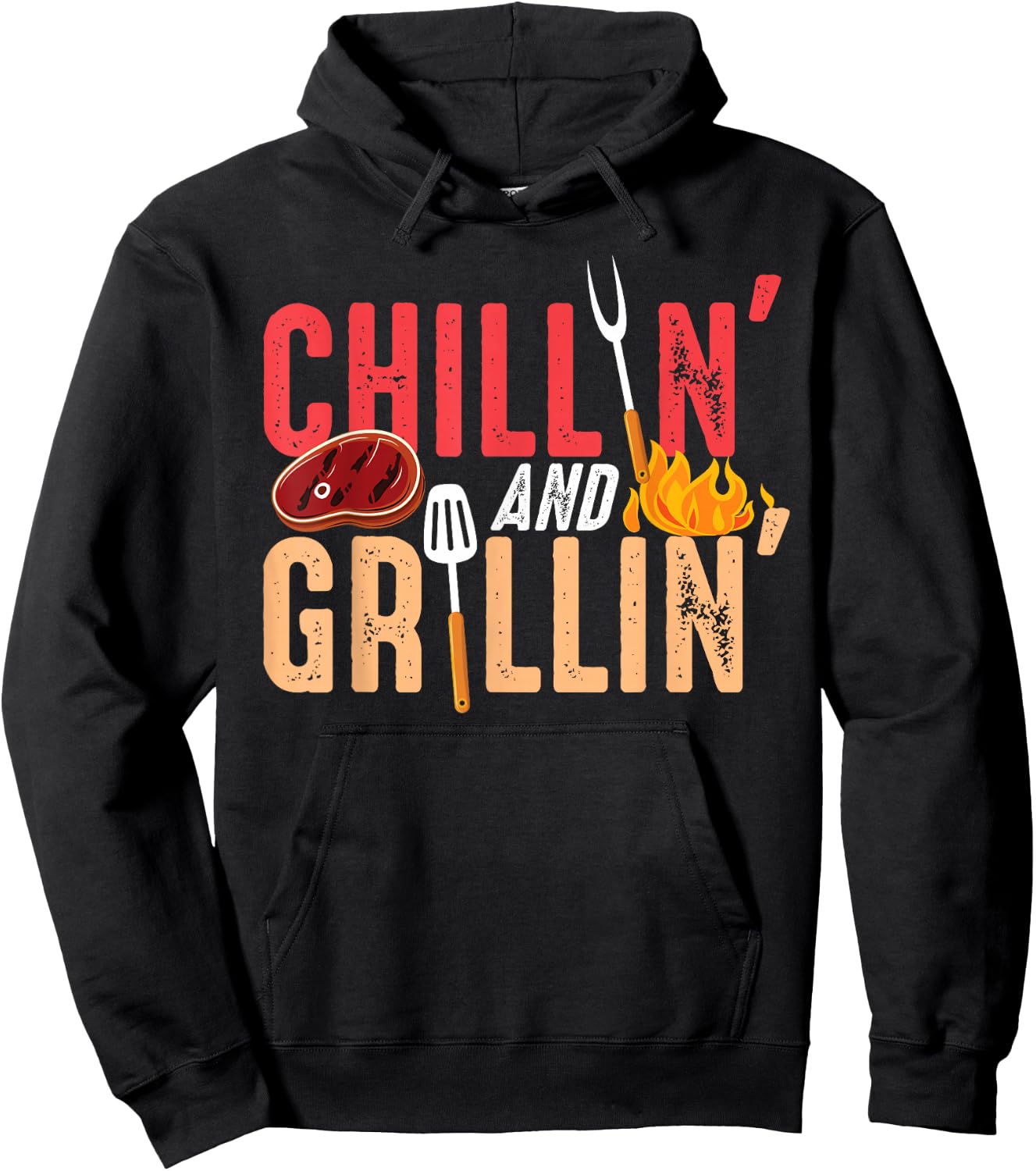 Chillin And Grillin Barbecue Party Hoodie - Hoodie | Black