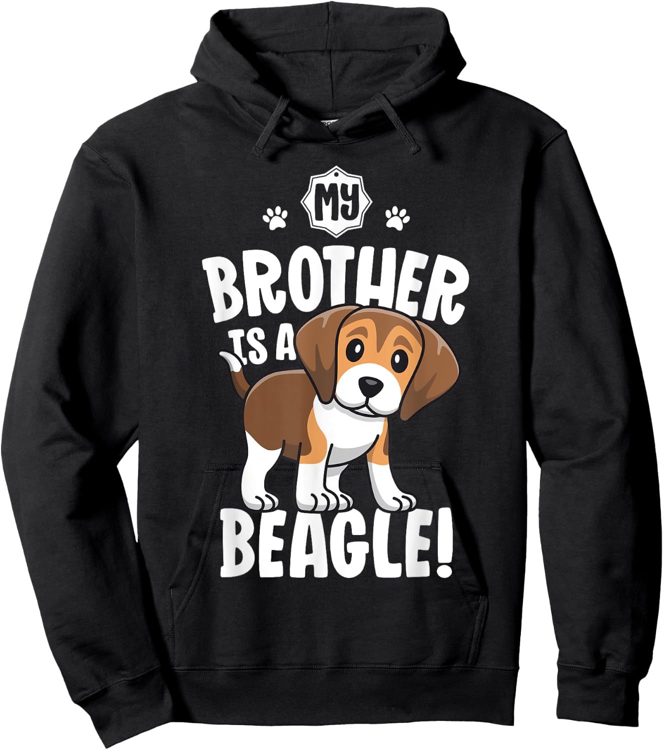 My Brother Is A Beagle Shirts For Kids Girls Dog Adoption Hoodie - Hoodie | Black