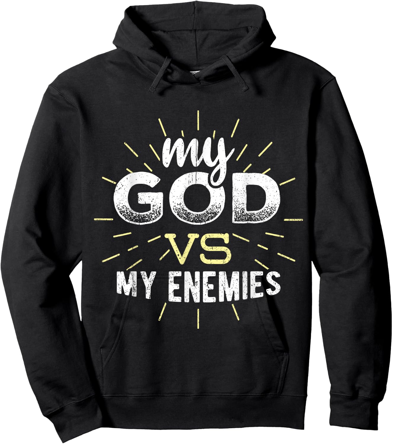 My God vs my enemies - christian jesus faith Hoodie - Hoodie | Black