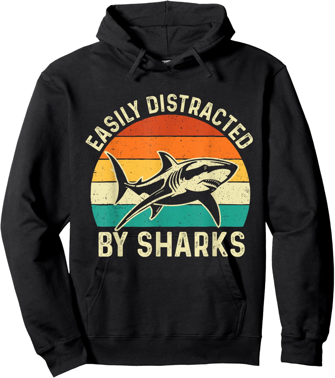 Easily Distracted By Sharks - Marine Biologist Ocean Sea Hoodie - Hoodie | Black