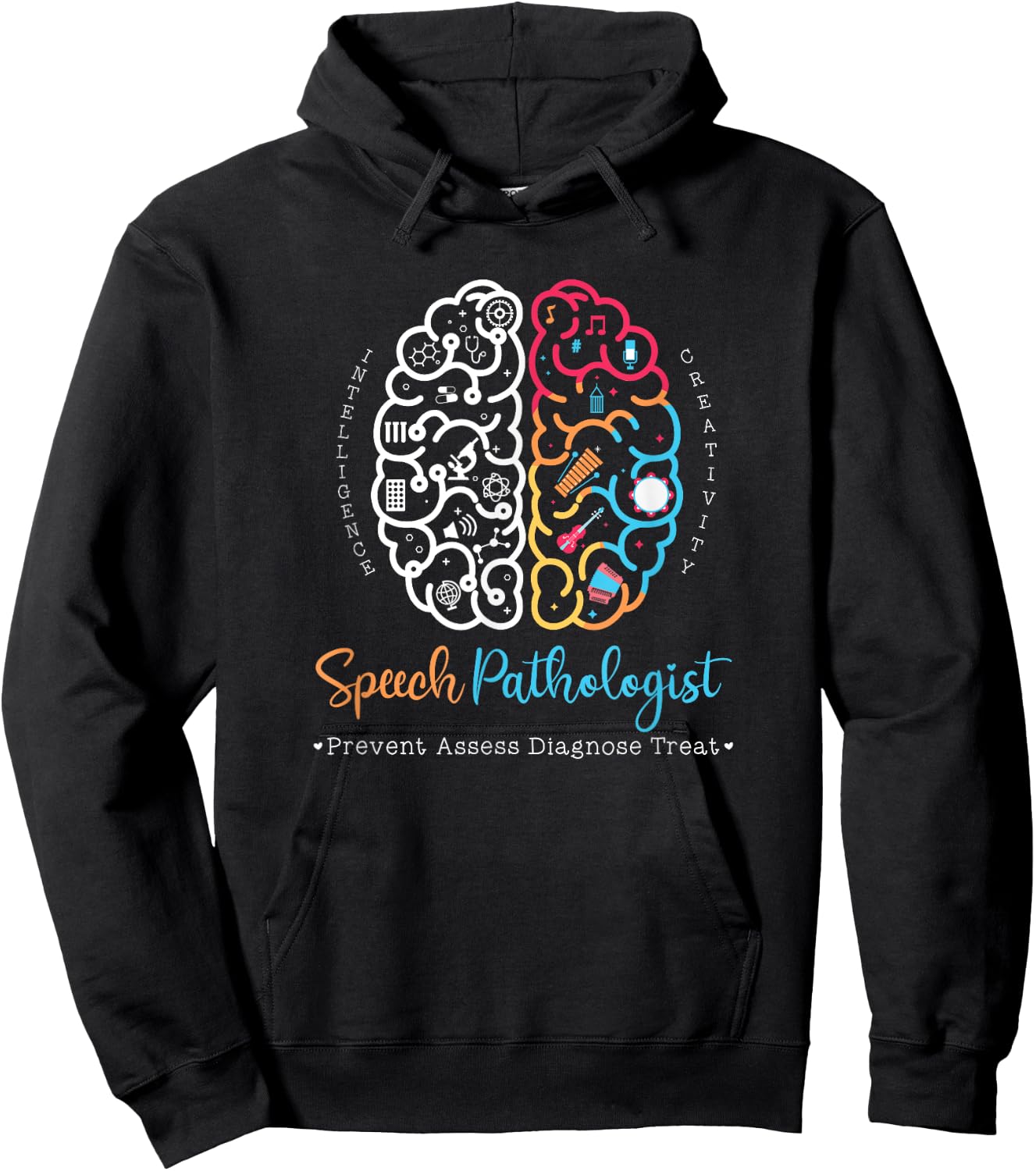 Brain of a Speech Pathologist Speech Language Therapy Hoodie - Hoodie | Black