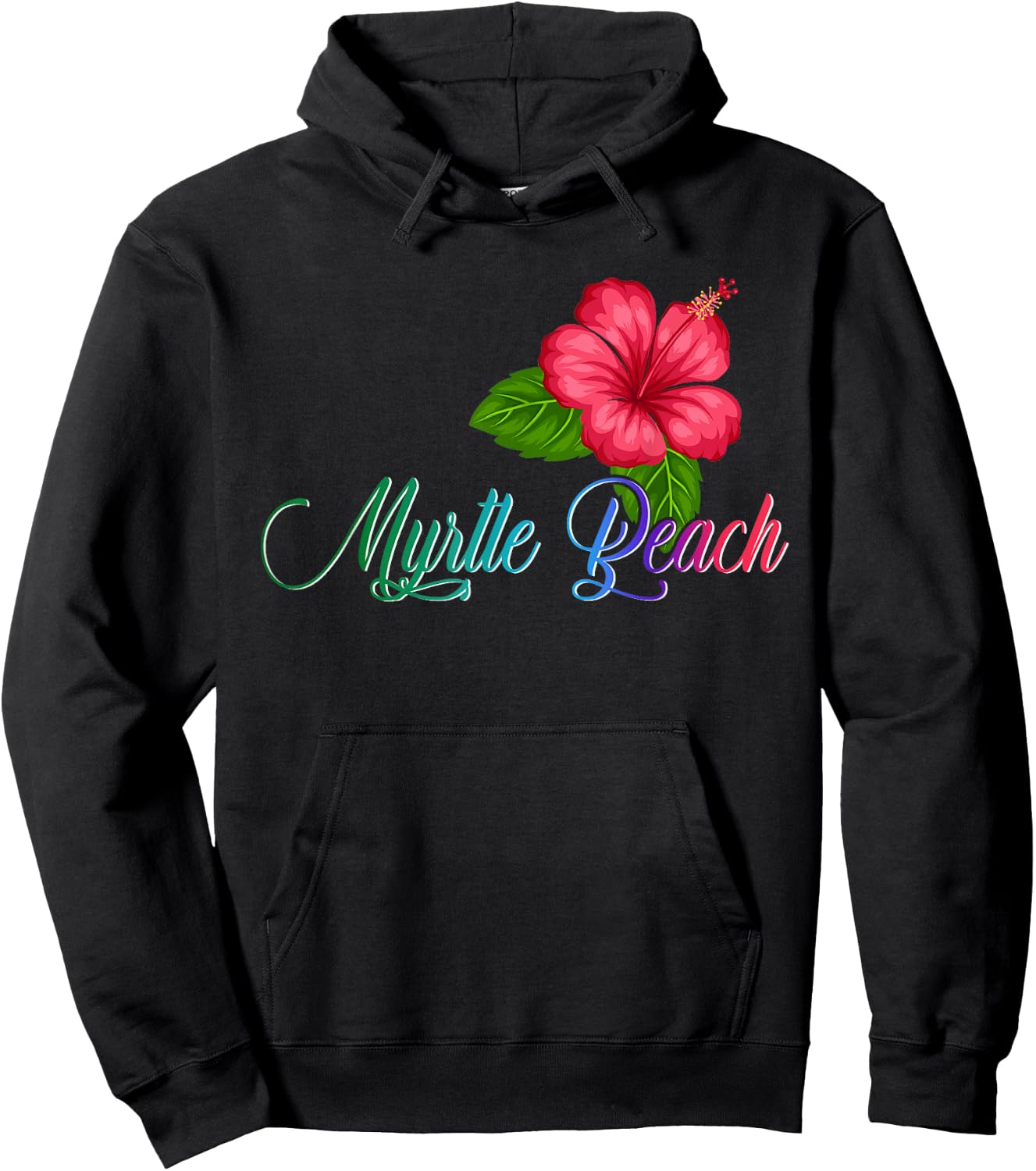 Myrtle Beach Carolina Hibiscus Flower Women Kids Hoodie - Hoodie | Black