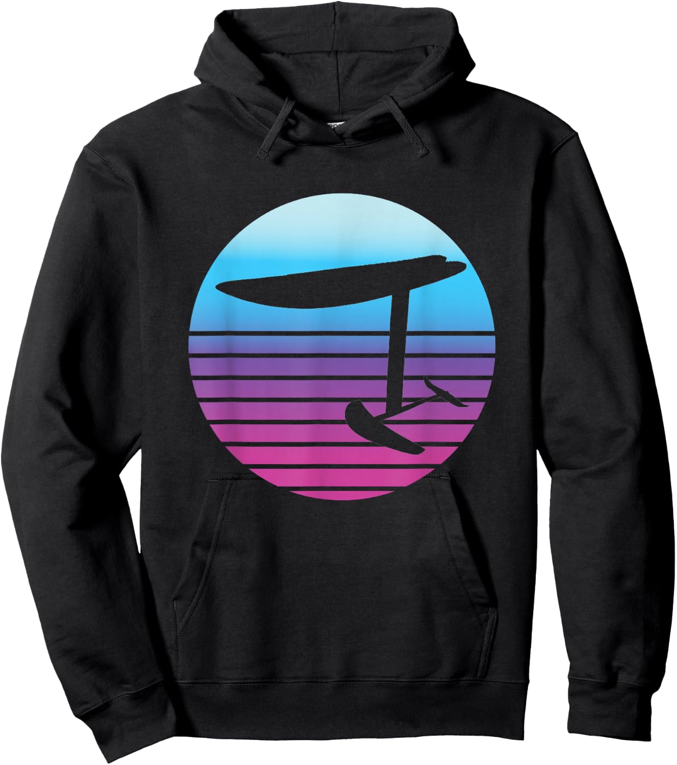 Efoil Electric Hydrofoil Retro Sunset Surf Hoodie - Hoodie | Black